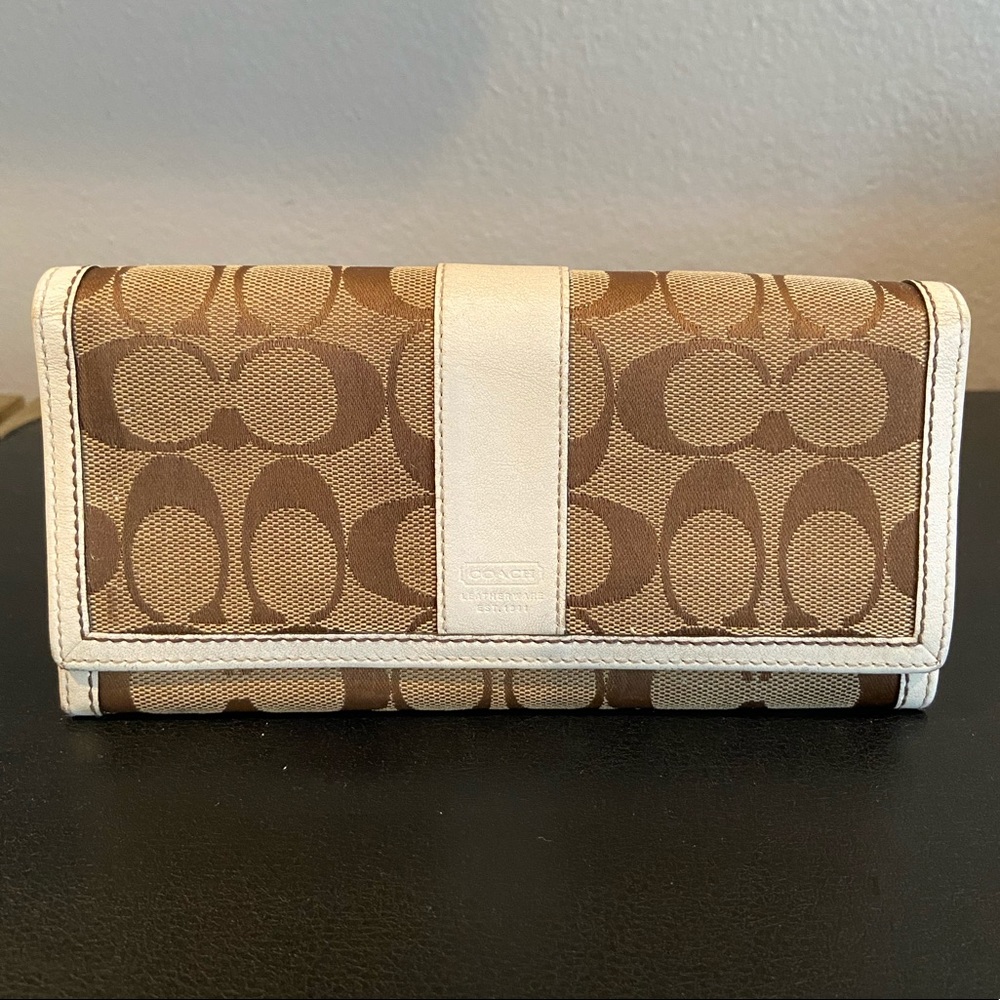 Coach signature checkbook wallet